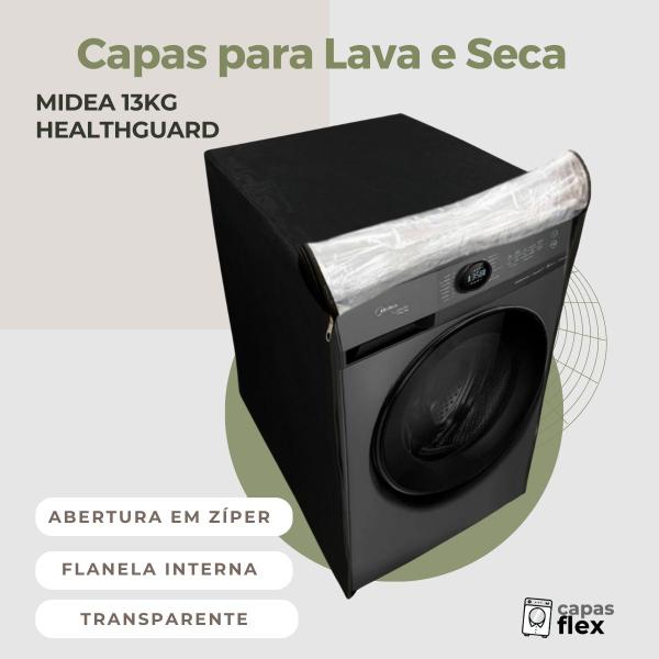 Imagem de Capa para lava e seca midea 13kg healthguard transparente flex