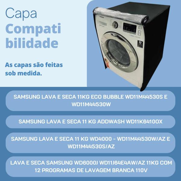 Imagem de Capa para lava e seca samsung 11kg transparente