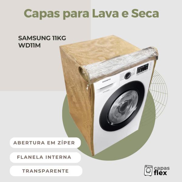 Imagem de Capa para lava e seca samsung 11kg wd11m transparente flex