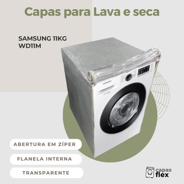 Imagem de Capa para lava e seca samsung 11kg wd11m transparente flex