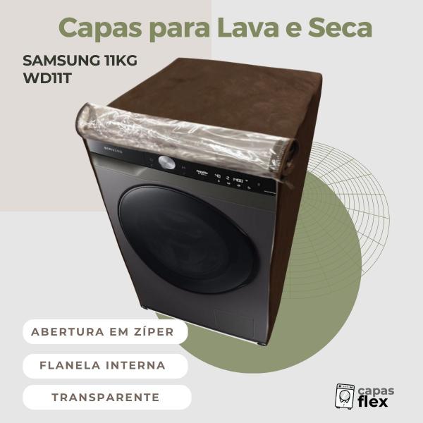 Imagem de Capa para lava e seca samsung 11kg wd11t transparente flex