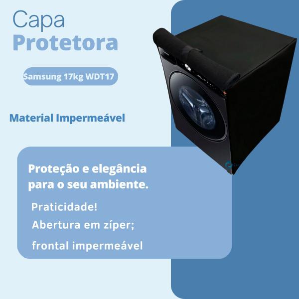 Imagem de Capa para lava e seca samsung 17kg wd17t smart impermeável