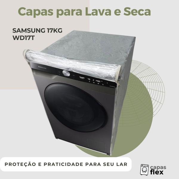 Imagem de Capa para lava e seca samsung 17kg wd17t smart transparente flex