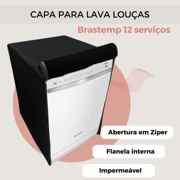 Imagem de Capa para lava louças brastemp 12  serviços impermeável flex