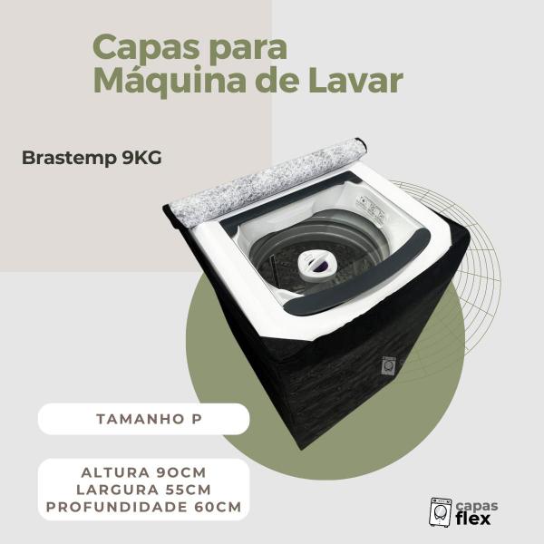 Imagem de Capa para lavadora brastemp 9kg impermeável flex