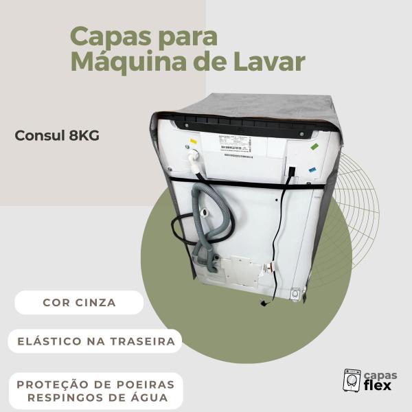 Imagem de Capa para lavadora consul 8kg impermeável flex