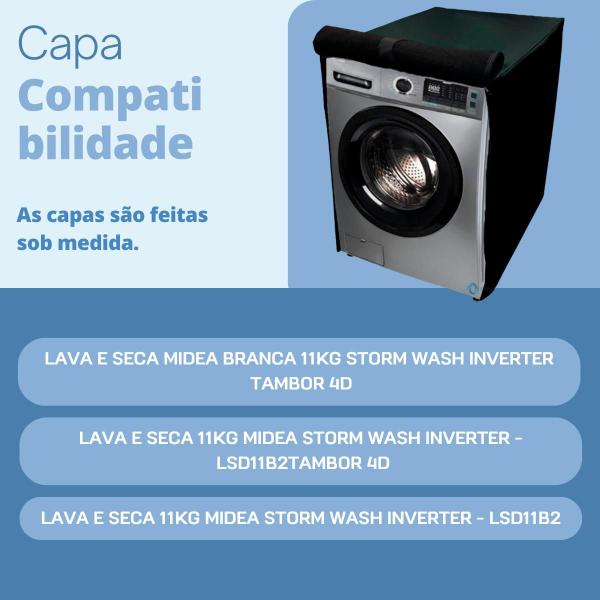 Imagem de Capa para lavadora de roupas midea 11kg impermeável