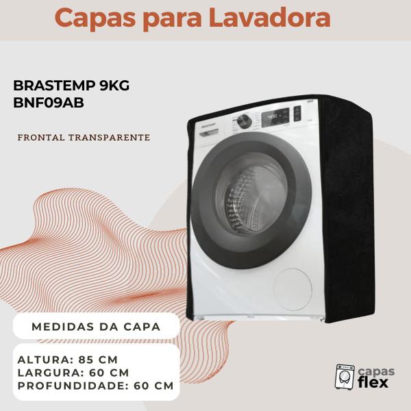 Imagem de Capa para lavadora frontal brastemp 9kg bnf09ab transparente flex