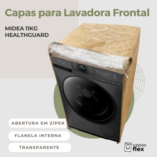 Capa para lavadora midea 11kg healthguard transparente flex - Capas Flex Imagem de Capa para lavadora midea 11kg healthguard transparente flex