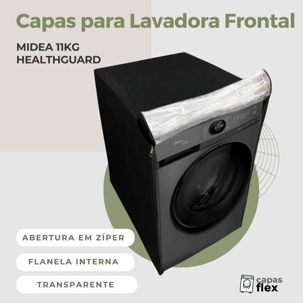 Capa para lavadora midea 11kg healthguard transparente flex - Capas Flex Imagem de Capa para lavadora midea 11kg healthguard transparente flex