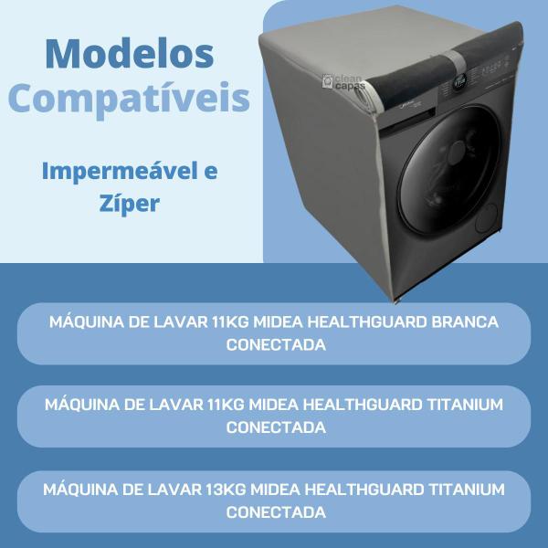 Imagem de Capa para lavadora midea 13kg healthguard impermeável