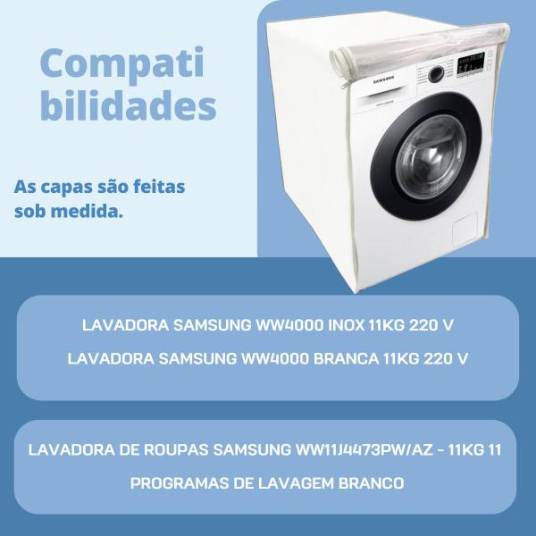 Imagem de Capa para lavadora samsung 11kg ww4000 transparente