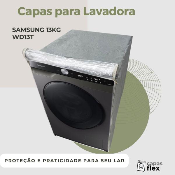 Capa para lavadora samsung 13kg wd13t transparente flex - Capas Flex Imagem de Capa para lavadora samsung 13kg wd13t transparente flex