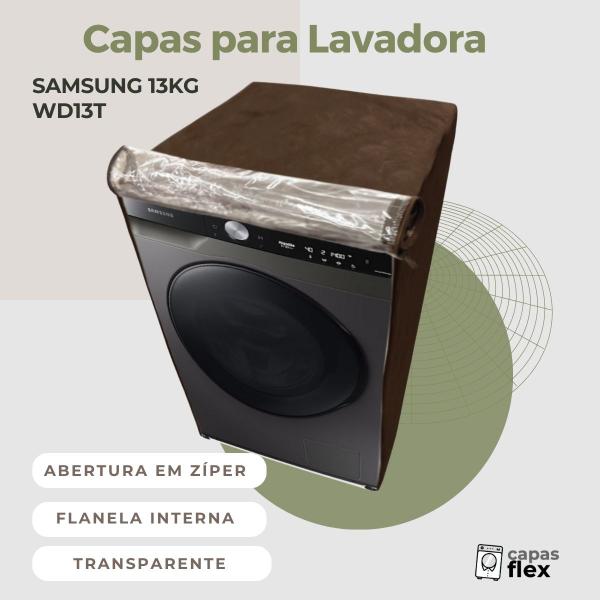 Imagem de Capa para lavadora samsung 13kg wd13t transparente flex