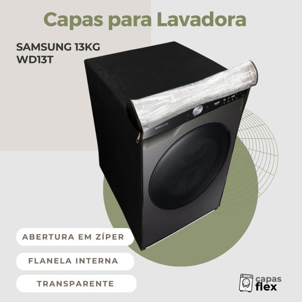 Imagem de Capa para lavadora samsung 13kg wd13t transparente flex