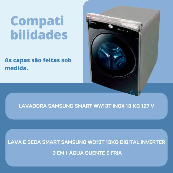 Imagem de Capa para lavadora samsung 13kg ww13t transparente