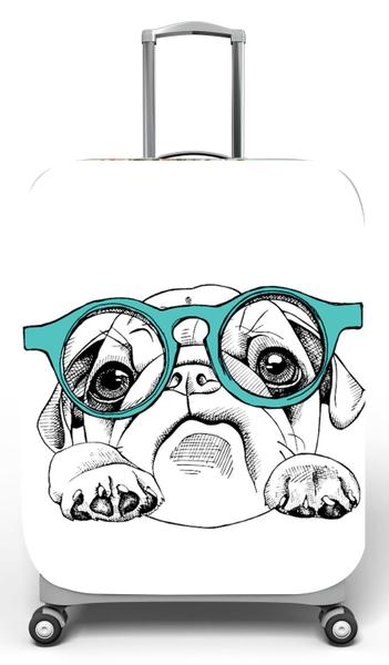 Imagem de Capa para mala de viagem G, medidas max C48x A75 x P29cm Estampa Pug de Oculos