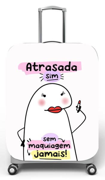 Imagem de Capa para mala de viagem G, medidas max C48x A75 x P29cm Flork Atrasada sim, sem maquiagem jamais