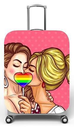 Imagem de Capa para mala de viagem M, medidas max C40x A59 x P27cm Estampa LGBT Meninas Pirulito