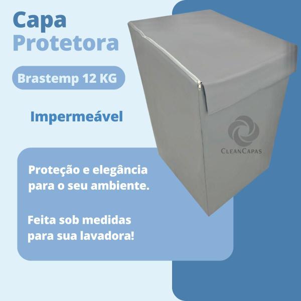 Imagem de  capa para máquina de lavar brastemp 12kg bwk impermeável