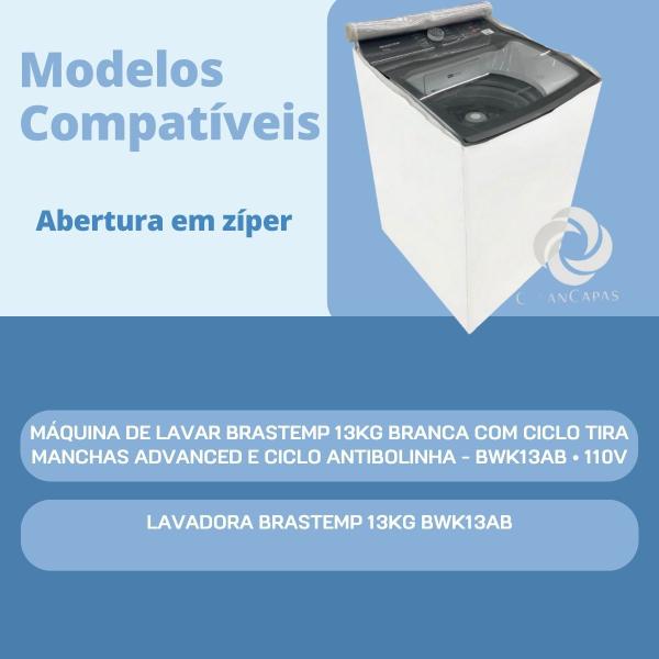 Imagem de Capa para máquina de lavar brastemp 13kg bwk transparente