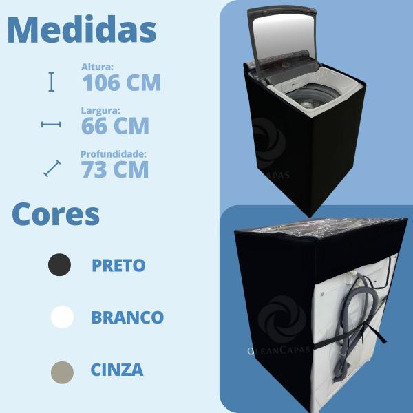 Capa para máquina de lavar brastemp 13kg bwk transparente - Clean Capas Imagem de Capa para máquina de lavar brastemp 13kg bwk transparente