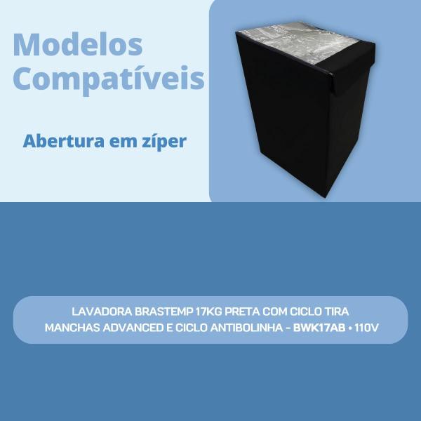 Imagem de  capa para máquina de lavar brastemp 17kg bwk transparente