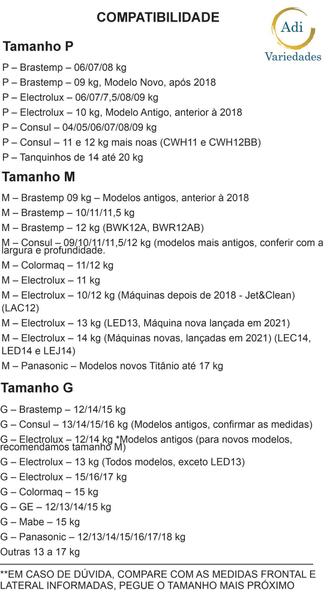 Imagem de Capa para Maquina de Lavar Brastemp Electrolux Consul 6 a 17 kg Preta e Cinza