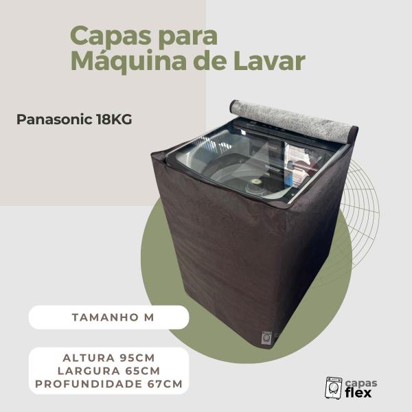 Capa para máquina de lavar panasonic 18kg impermeável flex - Capas Flex Imagem de Capa para máquina de lavar panasonic 18kg impermeável flex