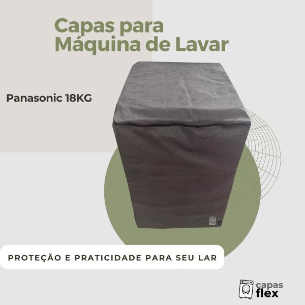 Capa para máquina de lavar panasonic 18kg impermeável flex - Capas Flex Imagem de Capa para máquina de lavar panasonic 18kg impermeável flex