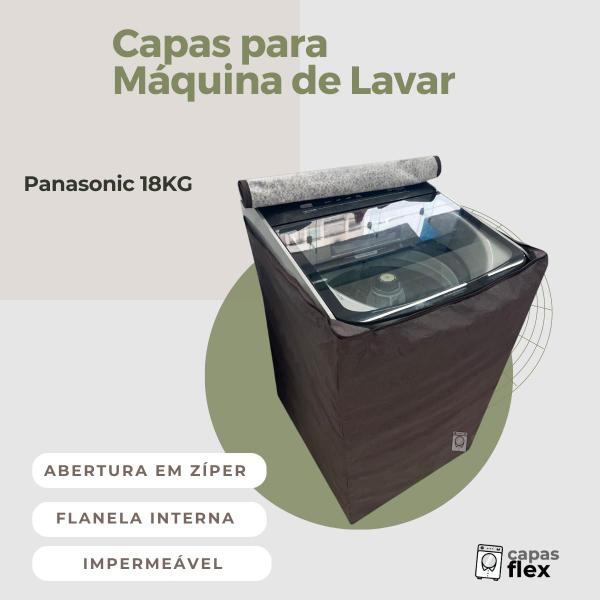 Capa para máquina de lavar panasonic 18kg impermeável flex - Capas Flex Imagem de Capa para máquina de lavar panasonic 18kg impermeável flex