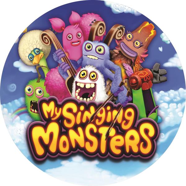 Imagem de Capa para Painel Redondo My Singing Monsters Tecido Sublimado Veste Fácil 1,50mx1,50m Festa Aniversário