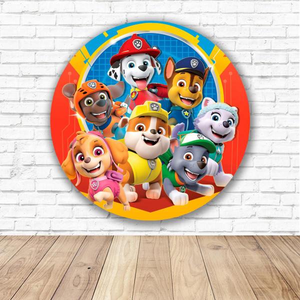 Capa para Painel Redondo Patrulha Canina Tecido Sublimado Veste Fácil 1,50mx1,50m Festa Aniversário - Orangepaineis Imagem de Capa para Painel Redondo Patrulha Canina Tecido Sublimado Veste Fácil 1,50mx1,50m Festa Aniversário