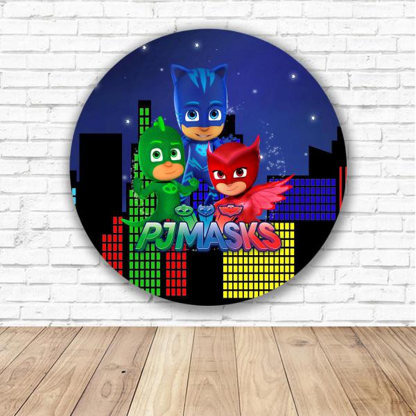 Imagem de Capa para Painel Redondo Pj Masks Tecido Sublimado 1,50m x 1,50m 