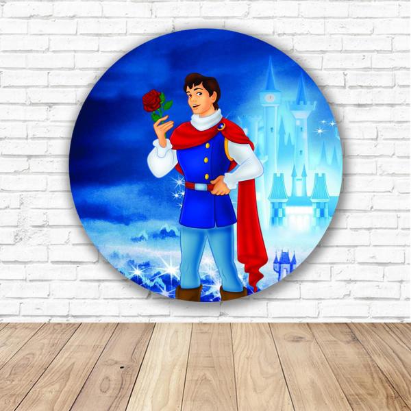 Imagem de Capa para Painel Redondo Princesas Disney Tecido Sublimado Veste Fácil 1,50mx1,50m Festa Aniversário