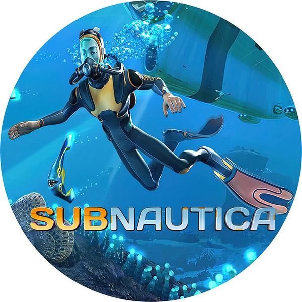 Imagem de Capa para Painel Redondo Subnautica Tecido Sublimado Veste Fácil 1,50mx1,50m Festa Aniversário