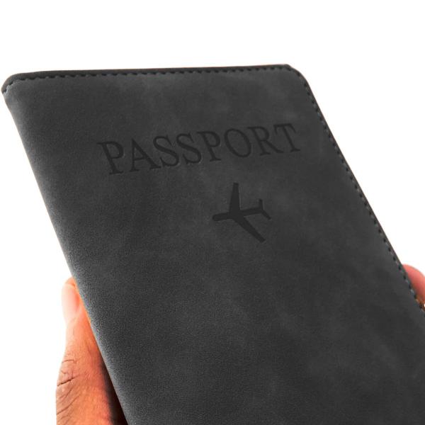 Imagem de Capa Para Proteger Passaporte Documentos Elástico Couro PU Preto