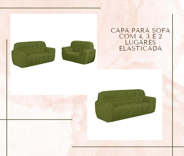 Imagem de Capa para sofa com 4, 3 e 2 lugares elasticada