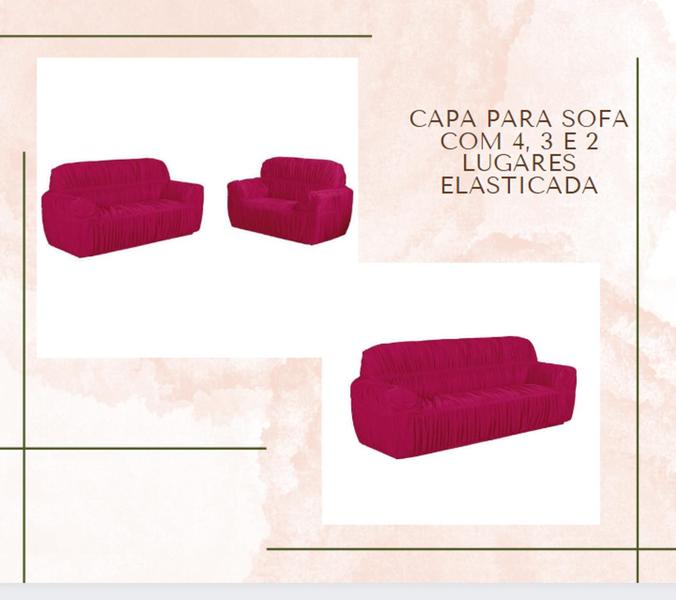 Imagem de Capa para sofa com 4, 3 e 2 lugares elasticada