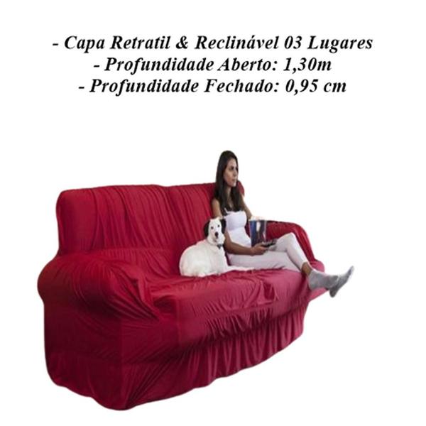 Imagem de Capa Para Sofá Retrátil E Reclinável 3 Lugares Vermelho