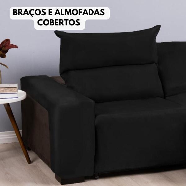 Imagem de Capa Para Sofa Retrátil Reclinável  3 Módulos Em Malha Gel Lisa Veste Fácil Varias Cores