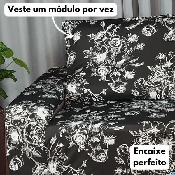 Imagem de Capa Para Sofá Retrátil Reclinável Estampada 2 Módulos Em Malha Gel Lisa Veste Fácil Varias Cores