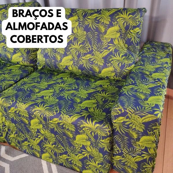 Imagem de Capa Para Sofá Retrátil Reclinável Estampada 3 Módulos Em Malha Gel Lisa Veste Fácil Varias Cores