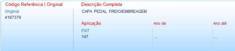 Imagem de Capa Pedal Freio / Embregagem FIAT 147 - JAHU