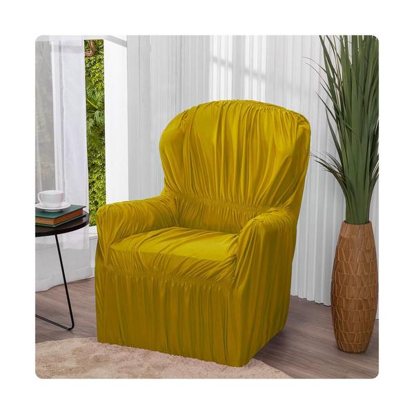 Imagem de Capa Poltrona do Papai 1 Lugar Malha Gel Elasticada Protetor Amarelo- Shop Casa Nobre