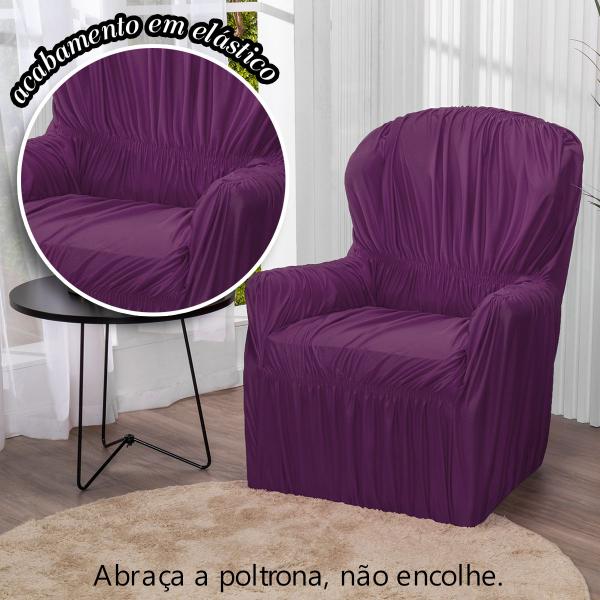 Imagem de Capa Poltrona do Papai 1 Lugar Malha Gel Elasticada Protetor Lilás- Shop Casa Nobre