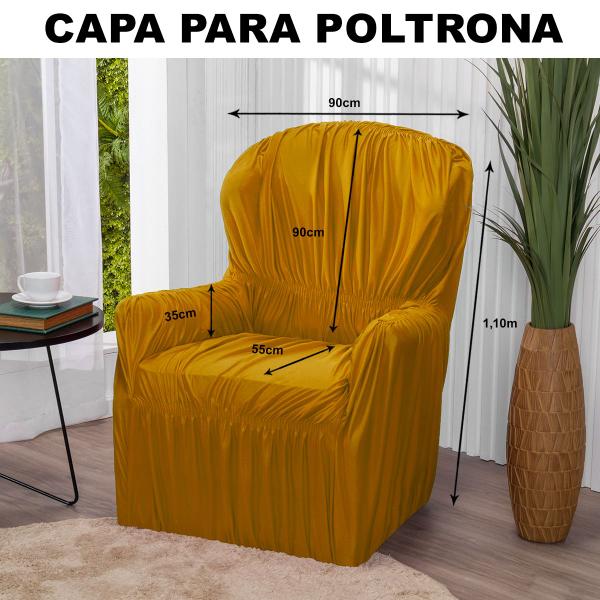 Imagem de Capa Poltrona do Papai 1 Lugar Malha Gel Elasticada Protetor Mostarda- Shop Casa Nobre