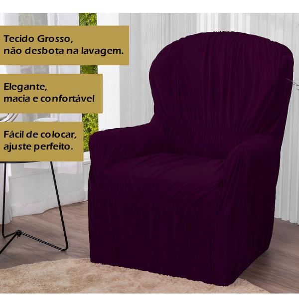 Imagem de Capa Poltrona do Papai 1 Lugar Malha Gel Elasticada Protetor Roxo- Shop Casa Nobre