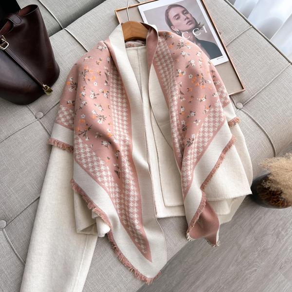 Capa Poncho de Caxemira Feminina - Cardigan de Malha com Frente Aberta - Primavera/Outono Capa Poncho de Caxemira Feminina - Cardigan de Malha com Frente Aberta - Primavera/Outono