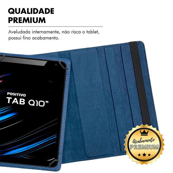 Imagem de Capa Positivo Tab Q10 T2040 T310 Giratória Capinha Anti Impacto Encaixe Perfeito + Pelicula de Vidro